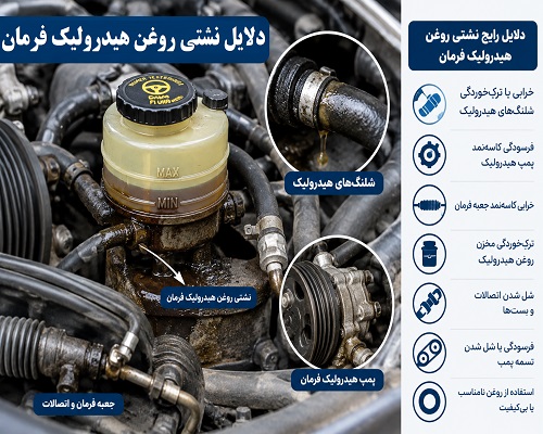 شما در حال مشاهده هستید علت نشتی روغن هیدرولیک فرمان خودرو